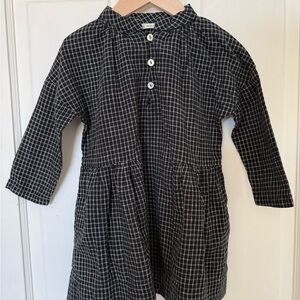Soor Ploom Black Gilda Dress Black Grid- 4Y
